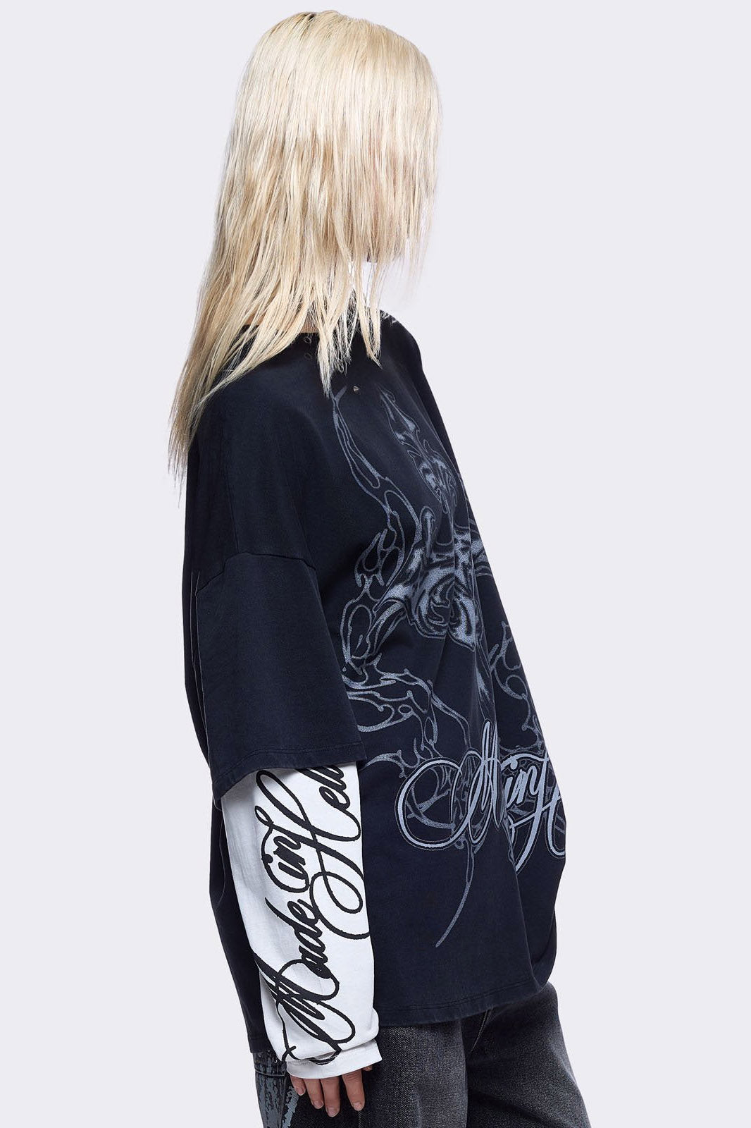 Made In Heel Langarmshirt - Black + Light Grey