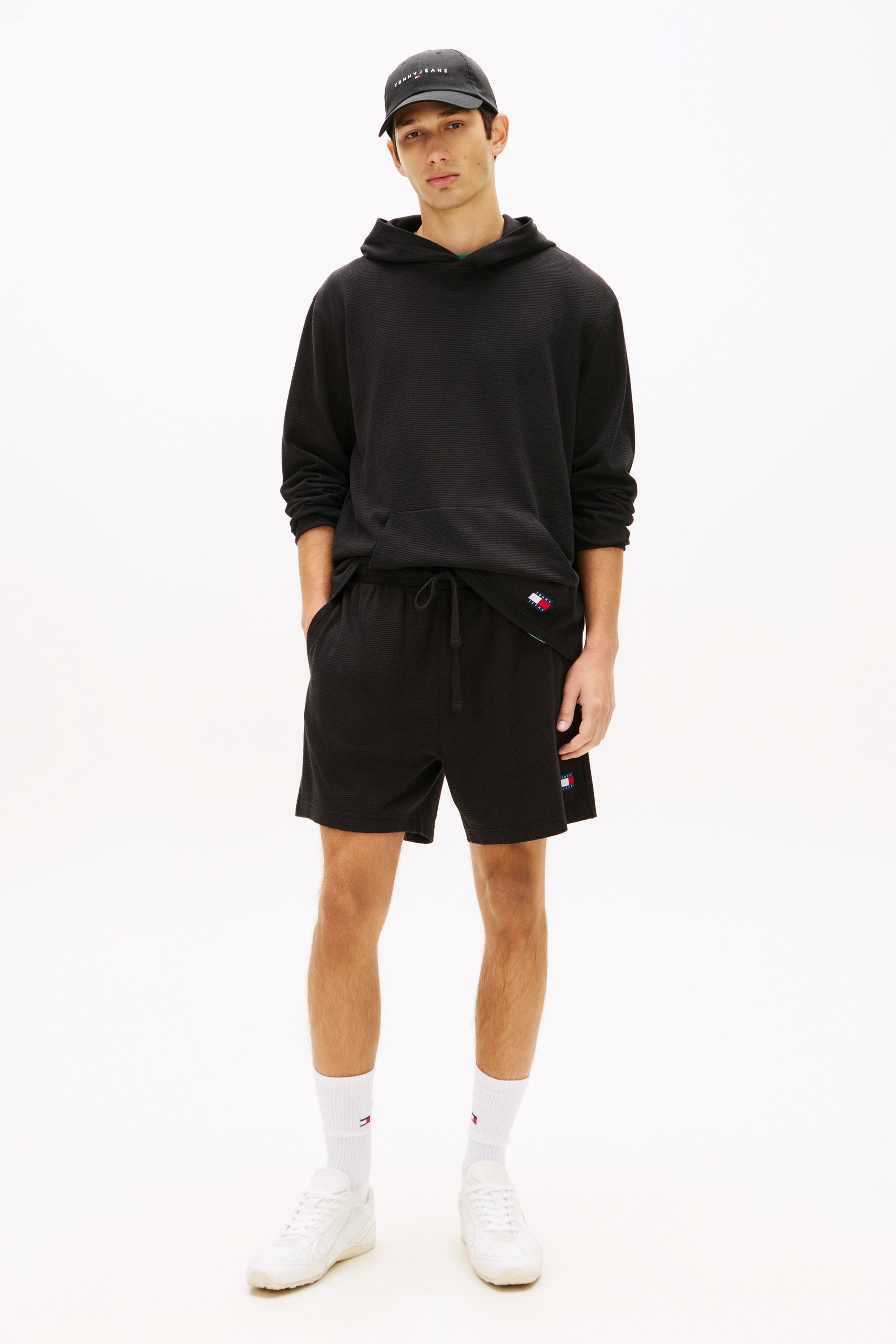 Shorts mit Waffelstruktur - Black