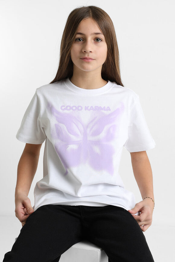Good Karma Butterfly t-shirt ample - White