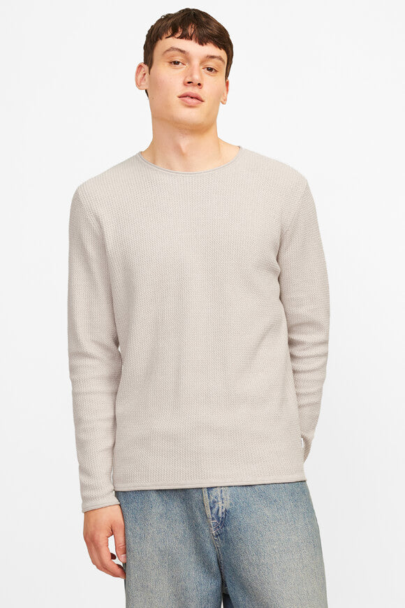 JJECOOPER pull en tricot fin - Oatmeal