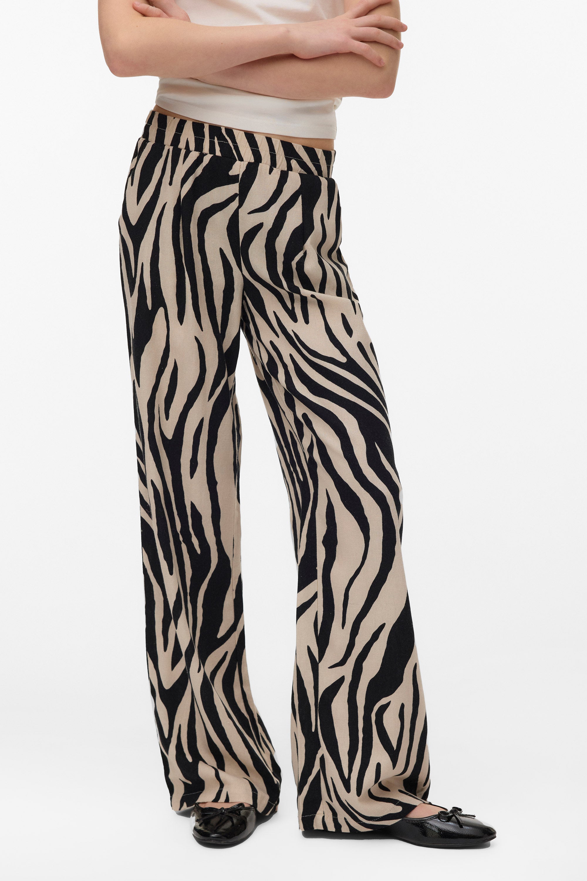 VMMYMILO Wide Leg Leinenhose - Silver Lining + Sina