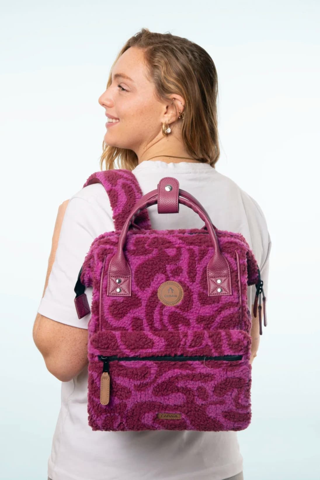 Aqaba sac à dos en peluche 12l - Rose