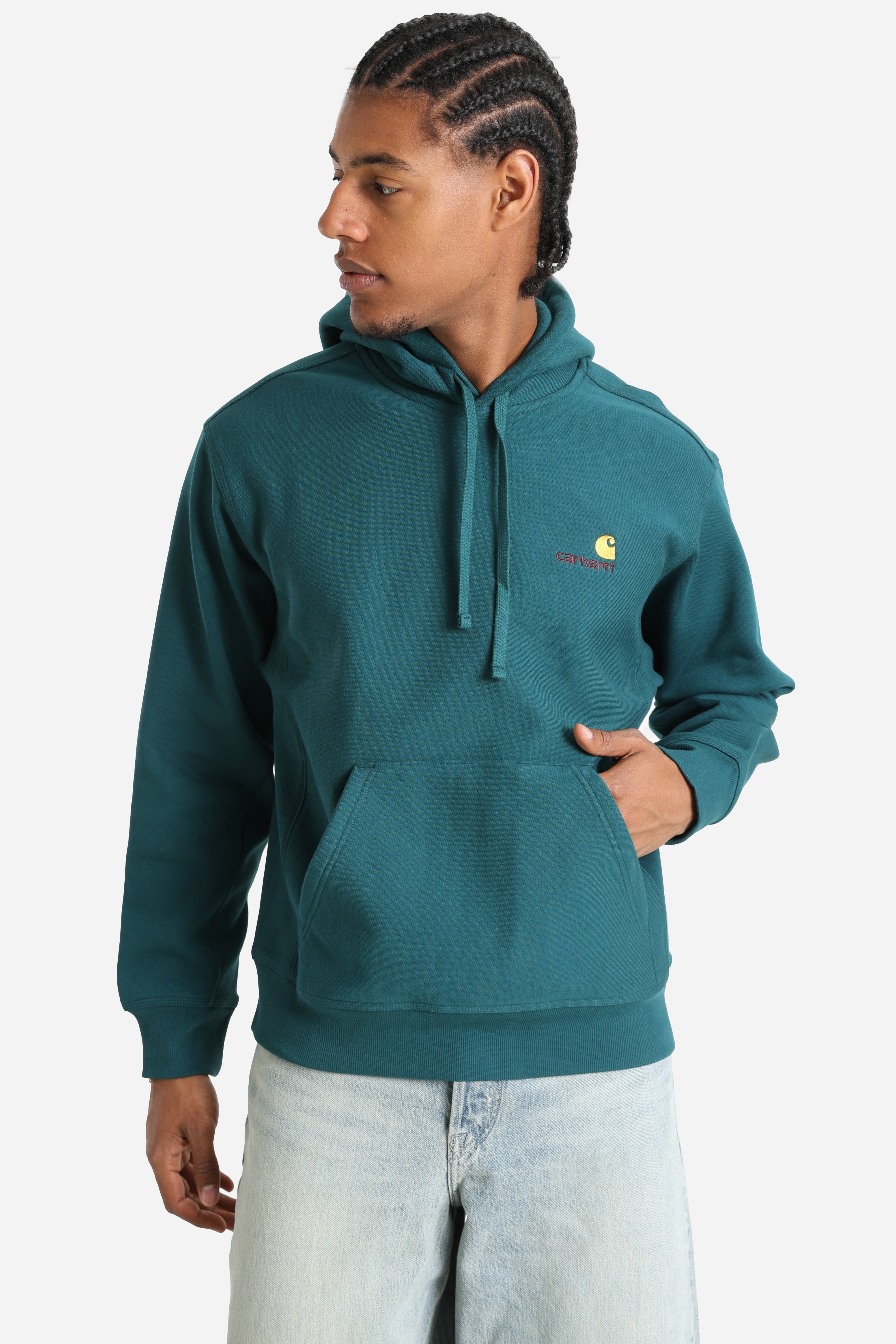 American Script Oversize Kapuzensweatshirt - Malachite