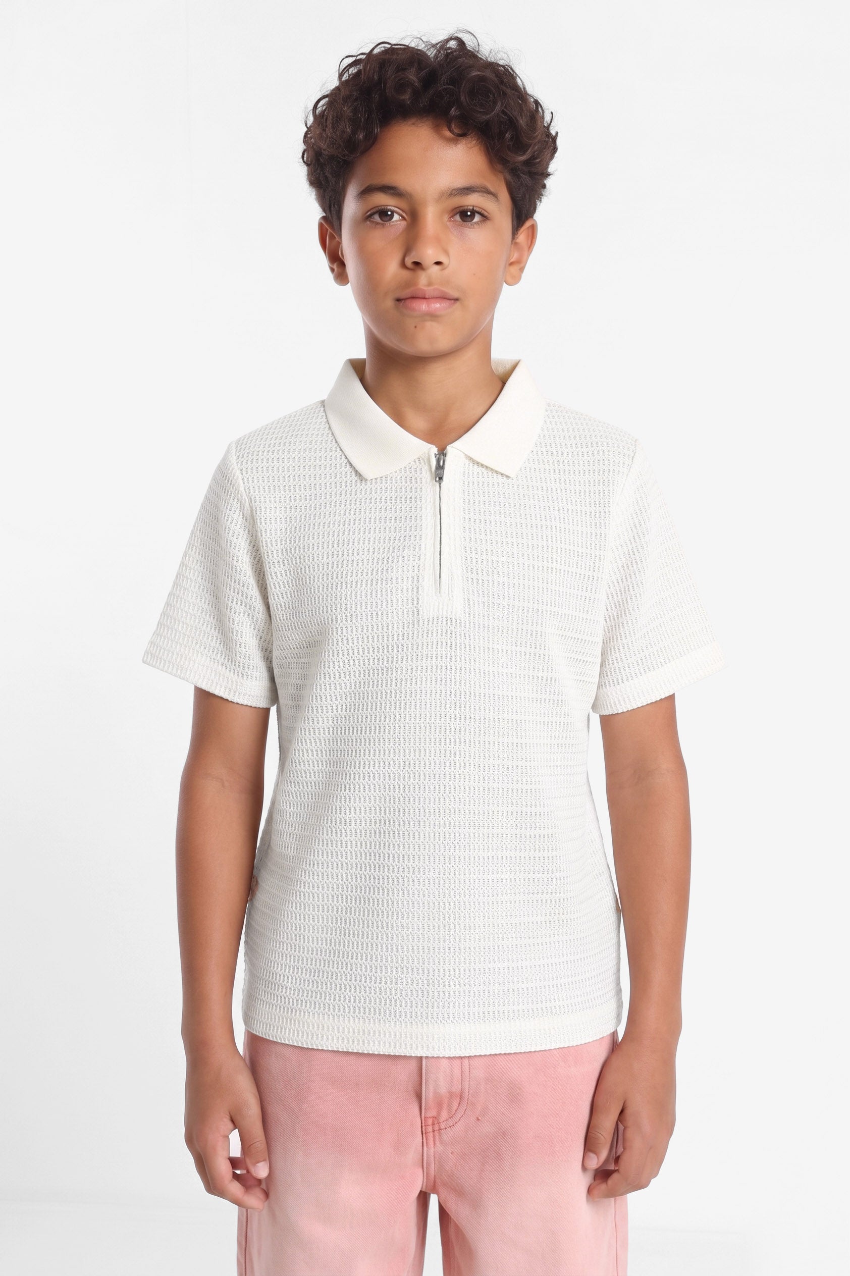 Häkel Poloshirt - Ecru