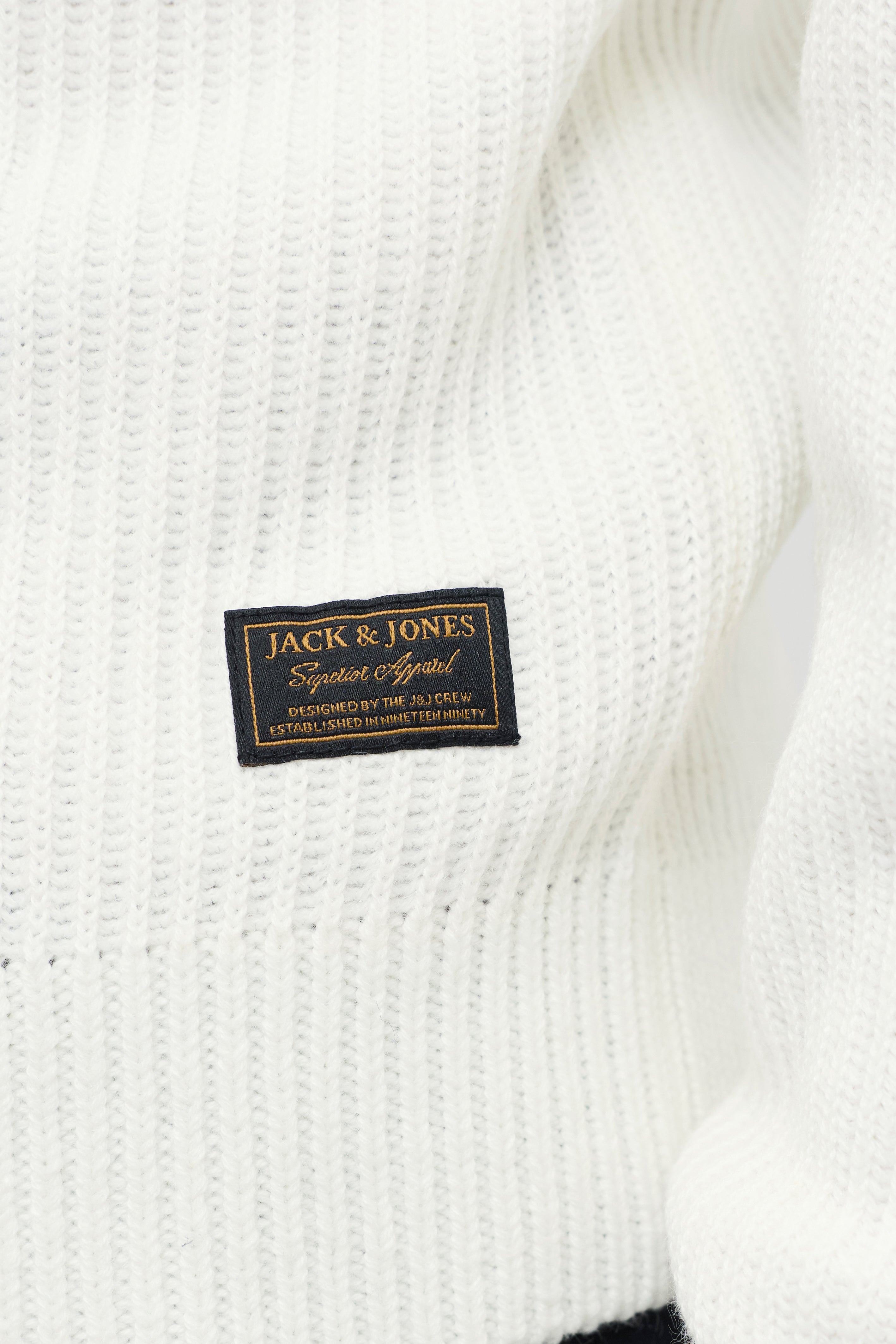 JJPANNEL pull en tricot côtelé - Cloud Dancer