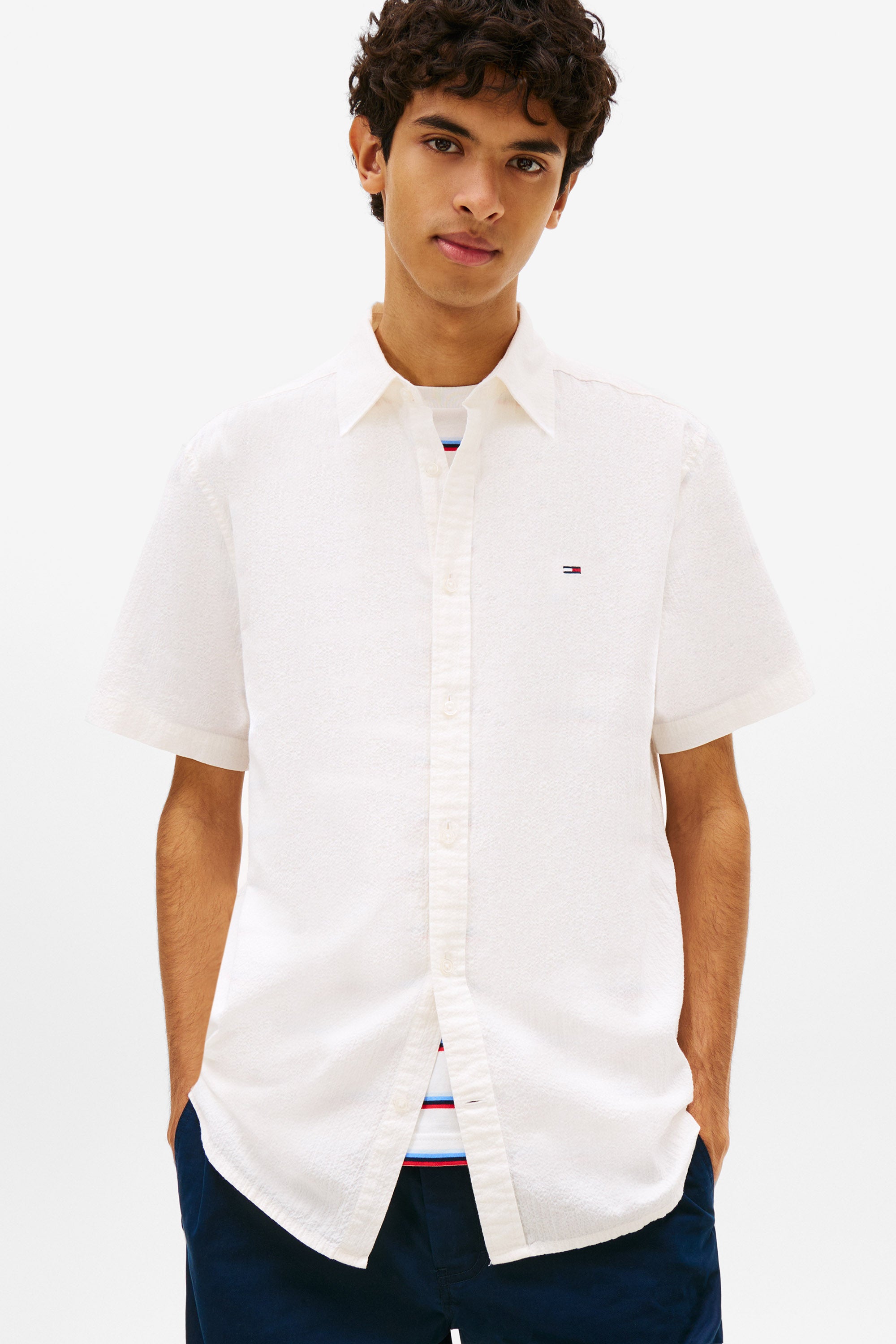 Seersucker Hemd - Ancient White