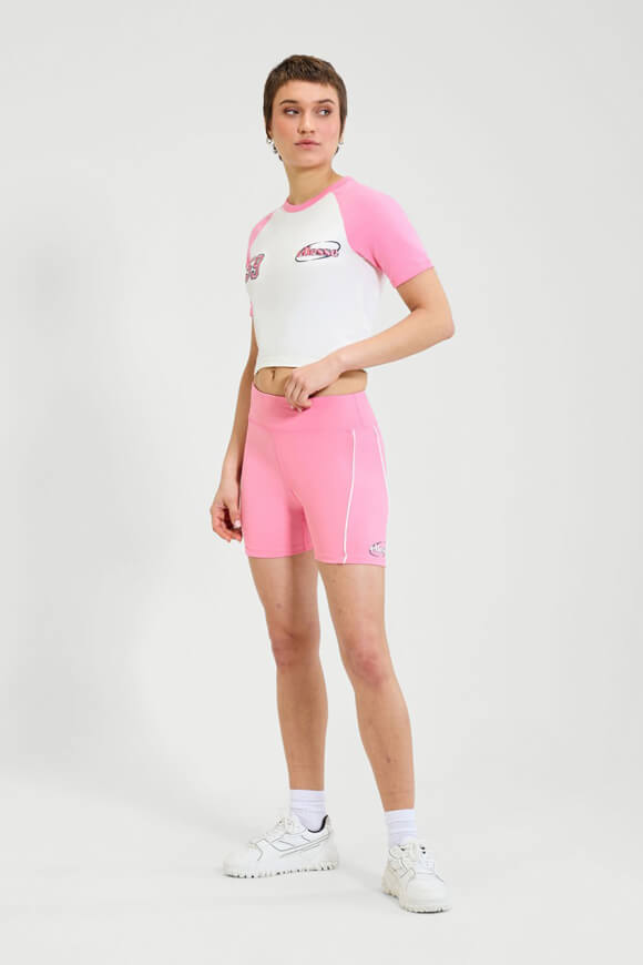 Vamaveche Crop T-Shirt - Offwhite + Pink