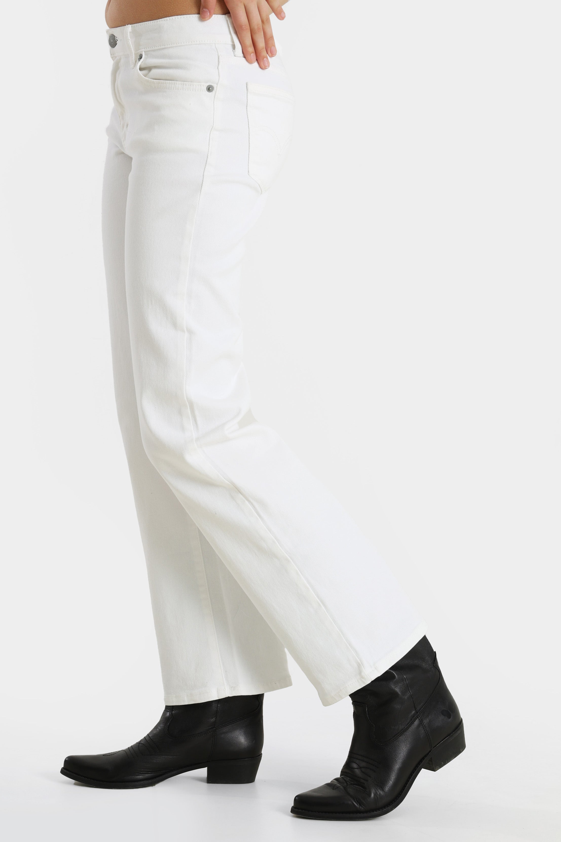 Wide Leg Jeans - Bright White