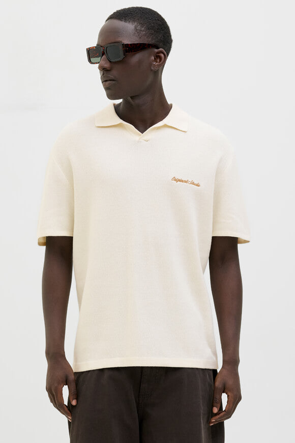 JORNORREBRO knitted polo shirt - Sea Salt