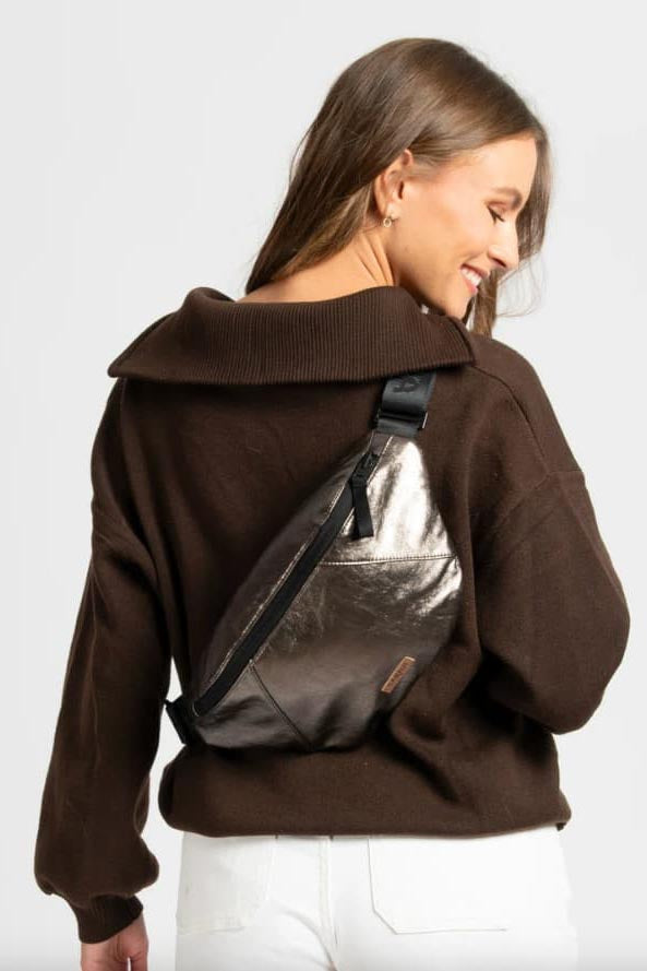 Louisville reversible waist / shoulder bag - Brown Iridescent