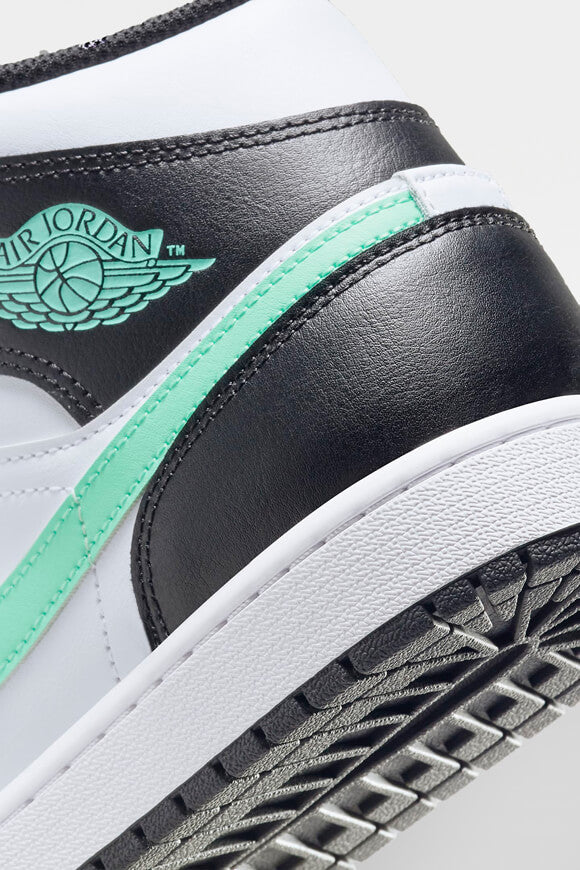 Air Jordan 1 Sneaker - White + Green Glow + Black