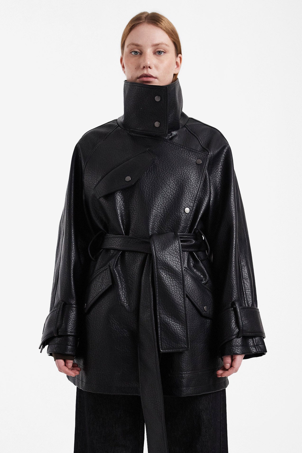 TSSILLIE faux leather jacket - Black