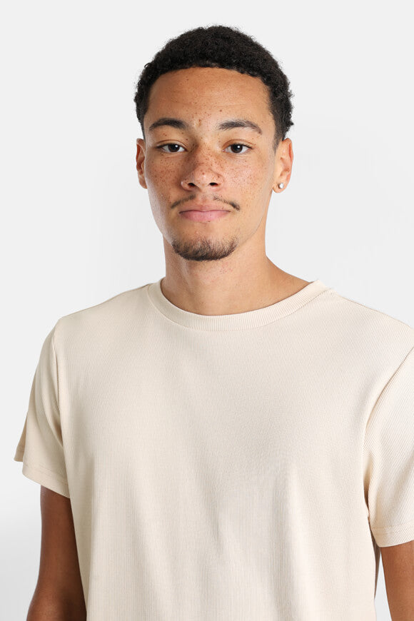 T-Shirt côtelé - Beige
