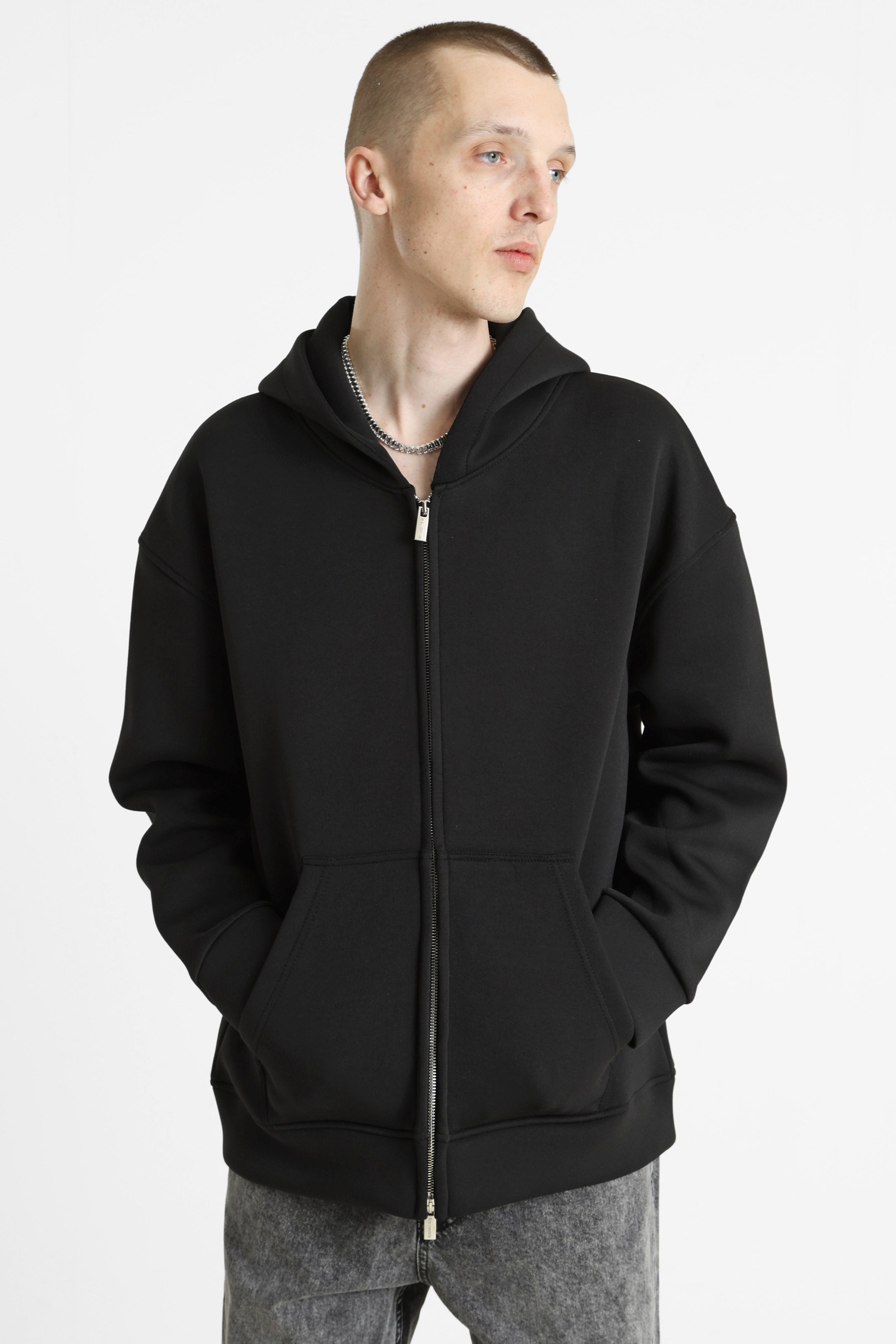 Sweat zippé à capuchon - Black