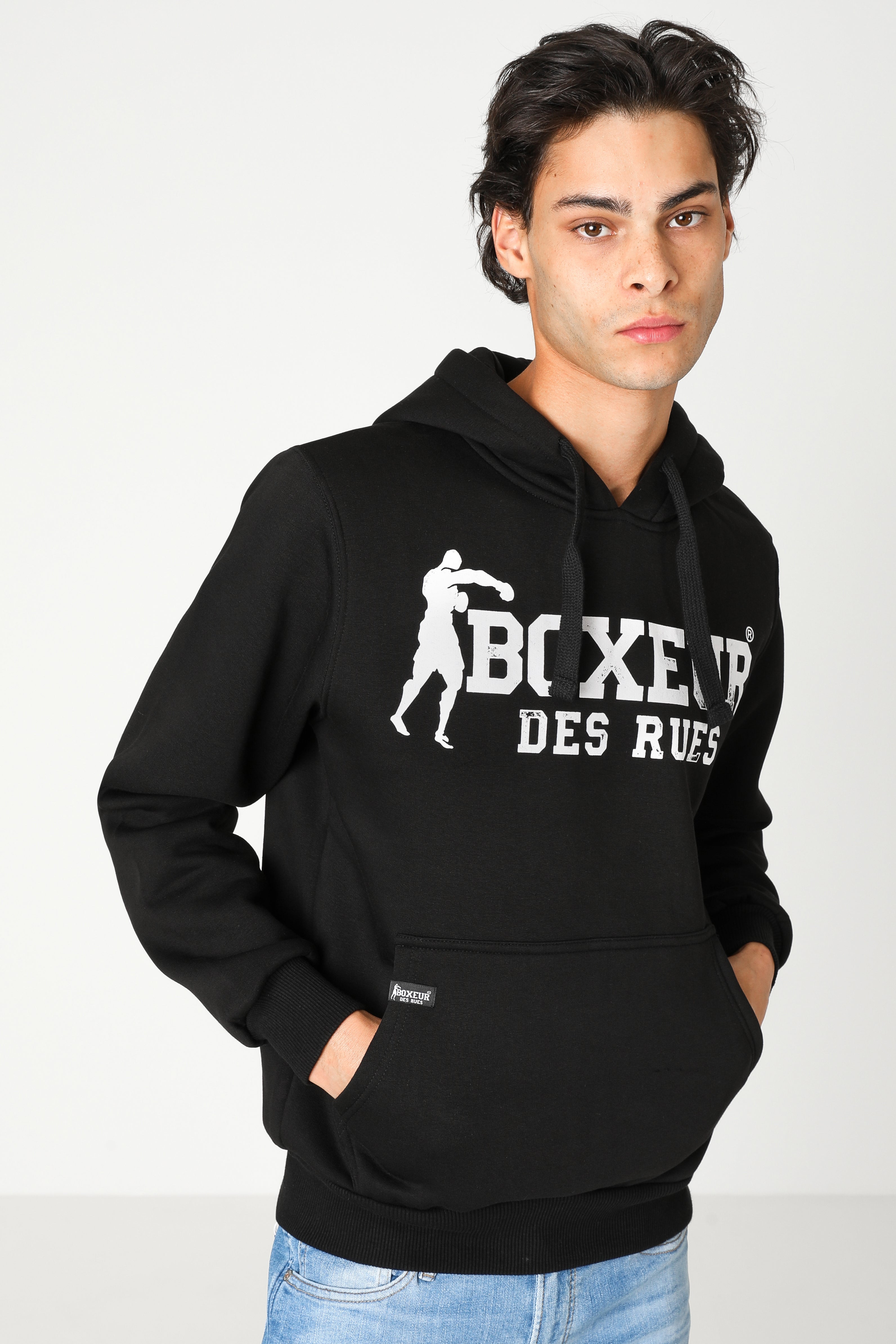 Kapuzensweatshirt - Black + White