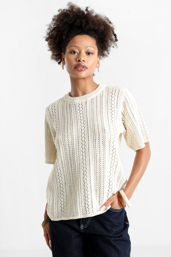 PCNUKA Strick T-Shirt - Birch