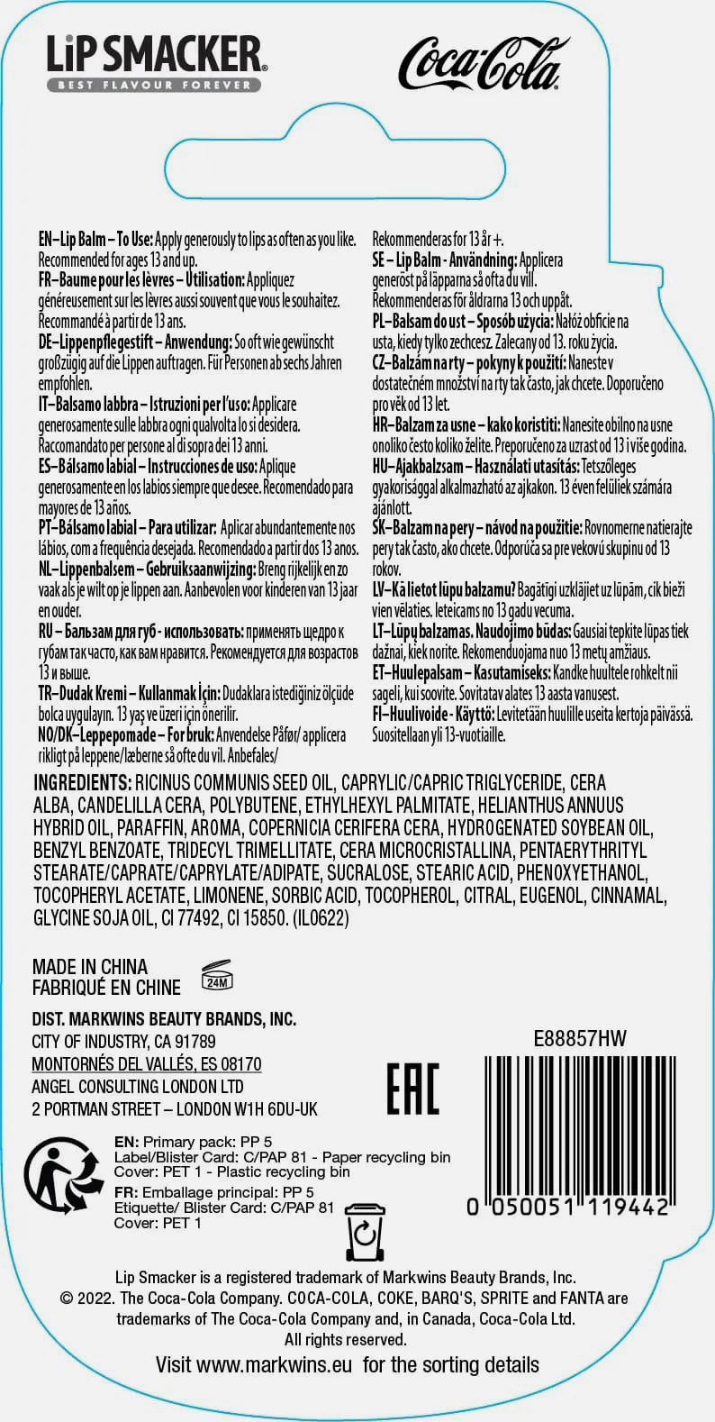 Coca Cola Lippenbalsam - Red + Yellow