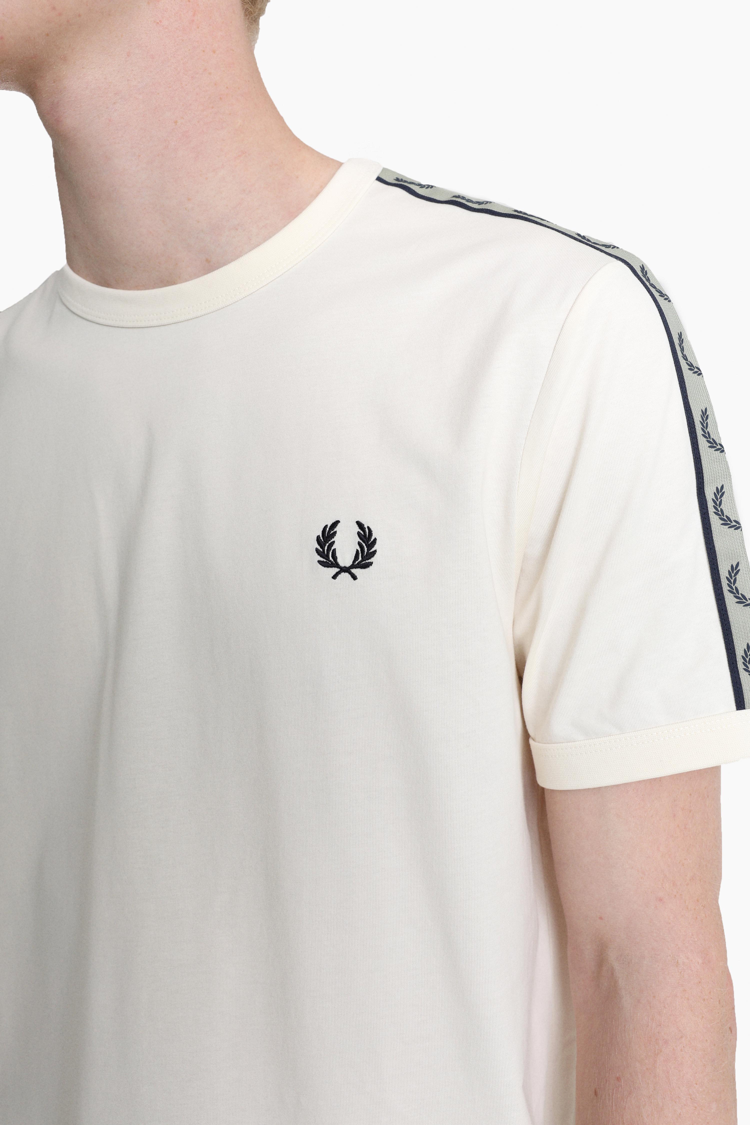 Contrast Tape Ringer T-Shirt - Ecru