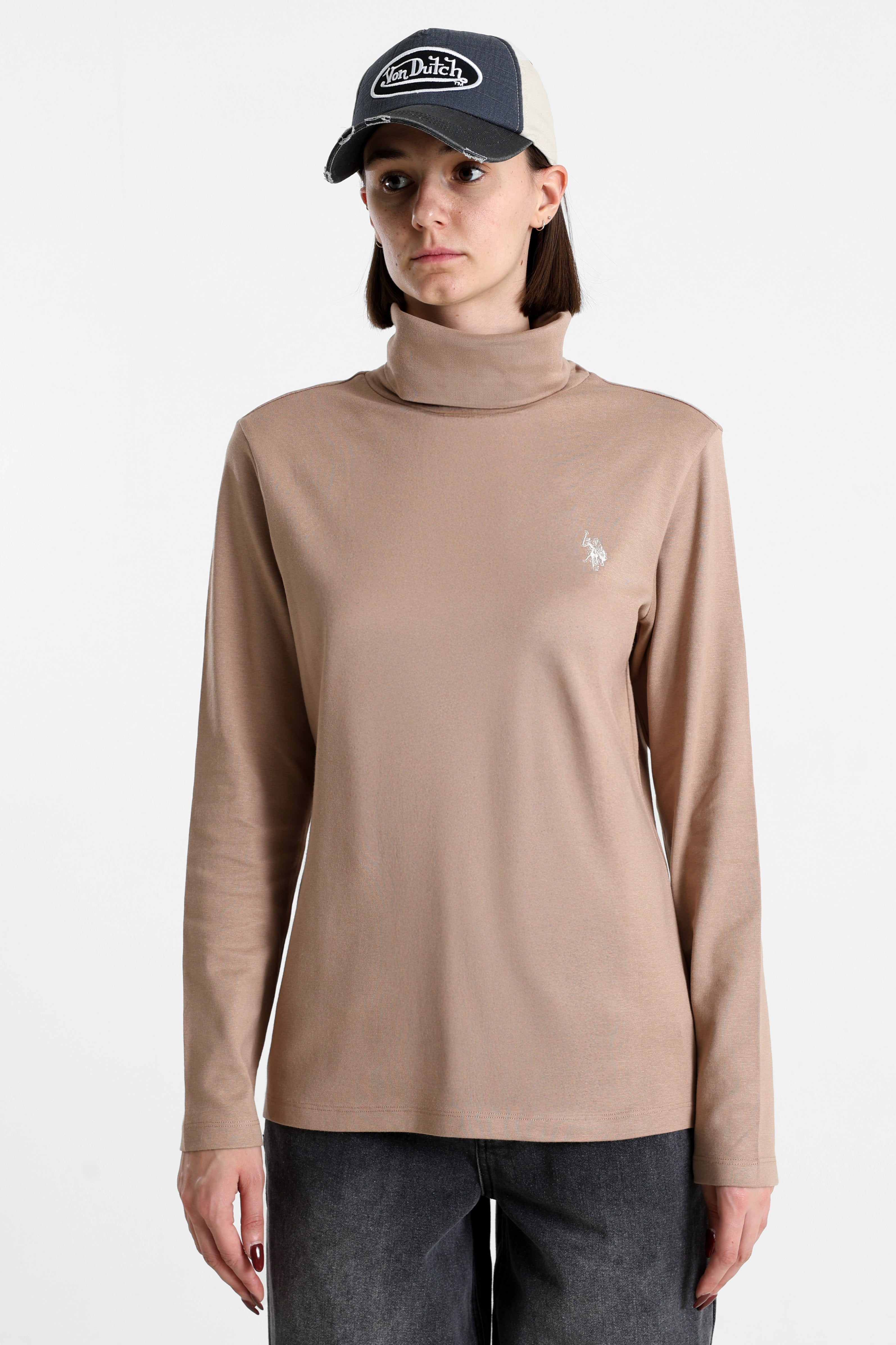 Jane long-sleeve turtleneck shirt - Beige
