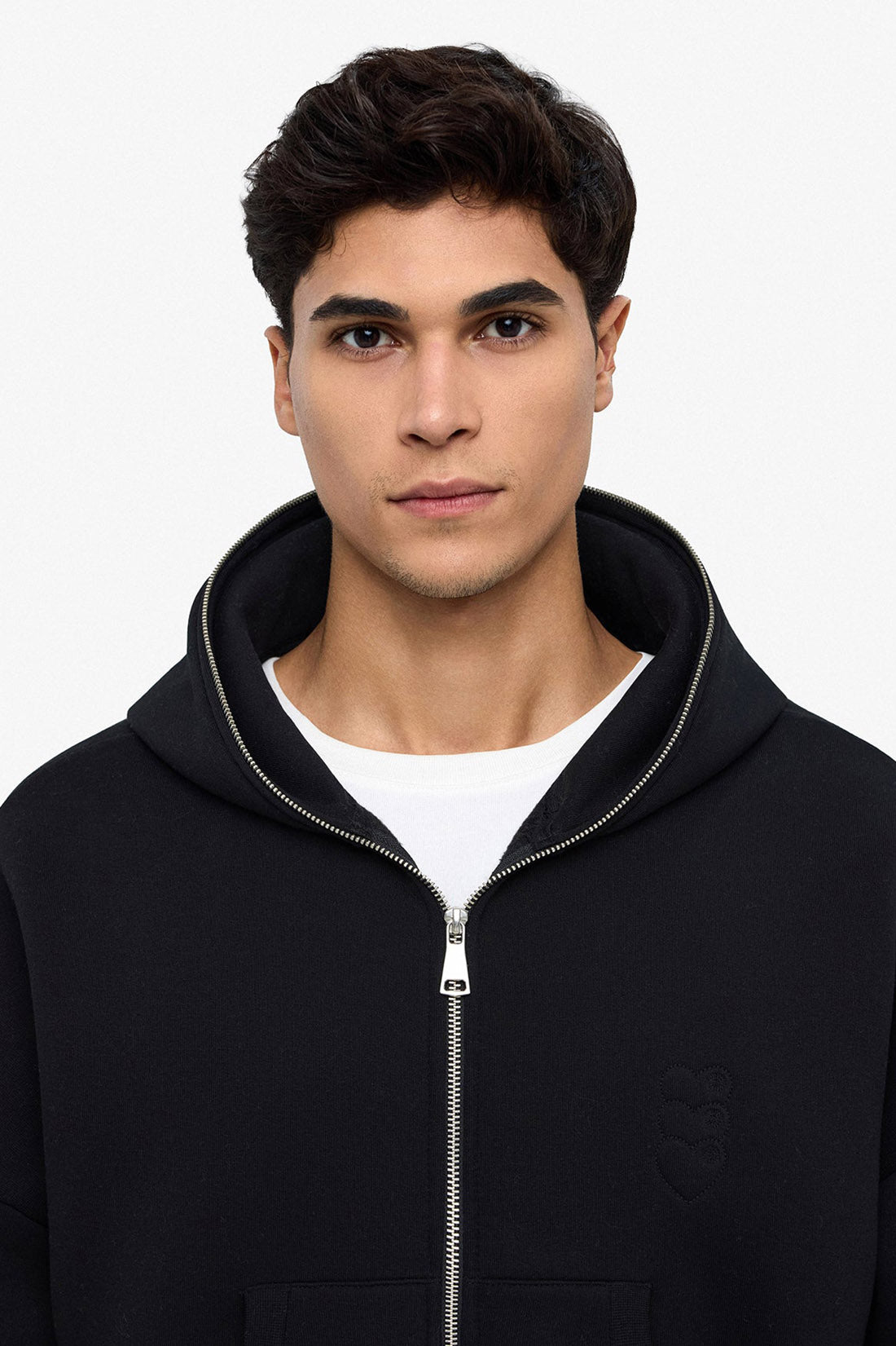 Puff Coeur Kapuzensweatjacke - Black