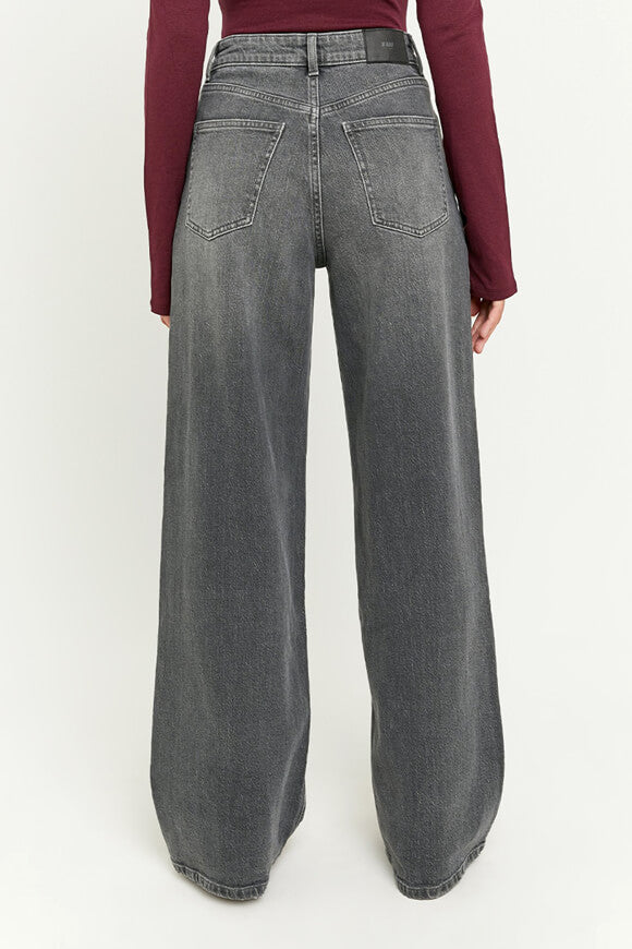 High Waist Wide Leg Jeans - Grey Denim