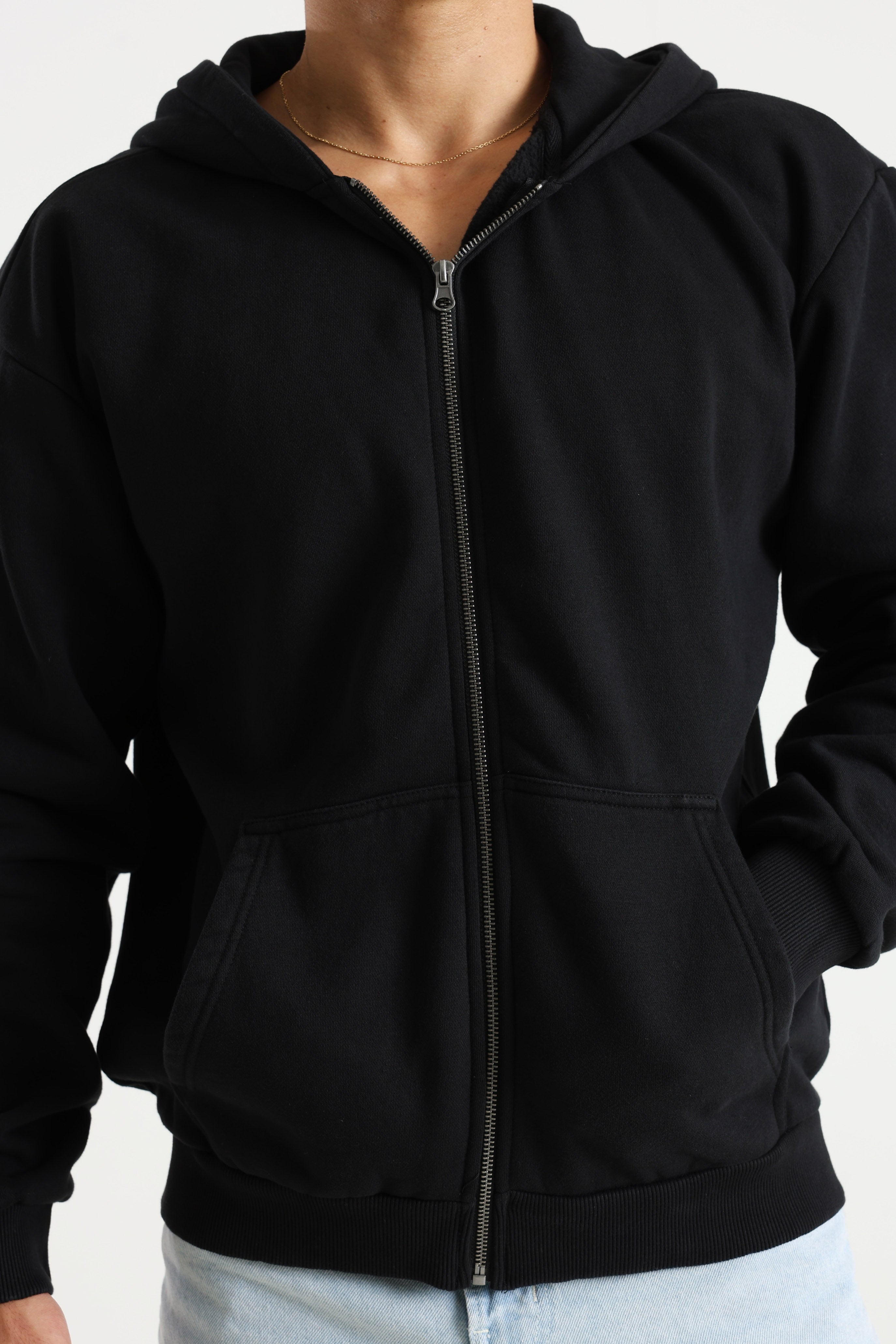 Kapuzensweatjacke - Black