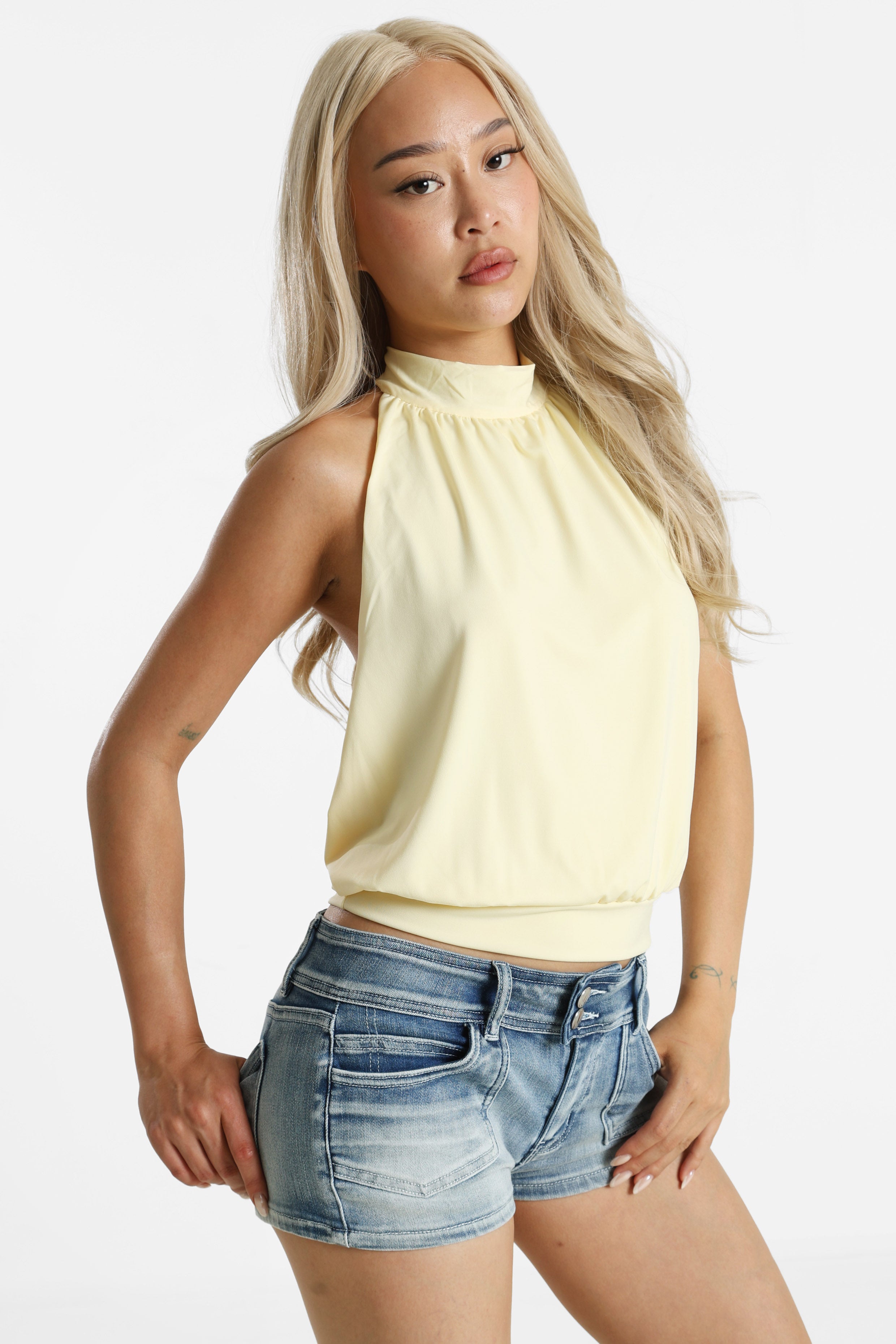 Top dos nu - Jaune clair