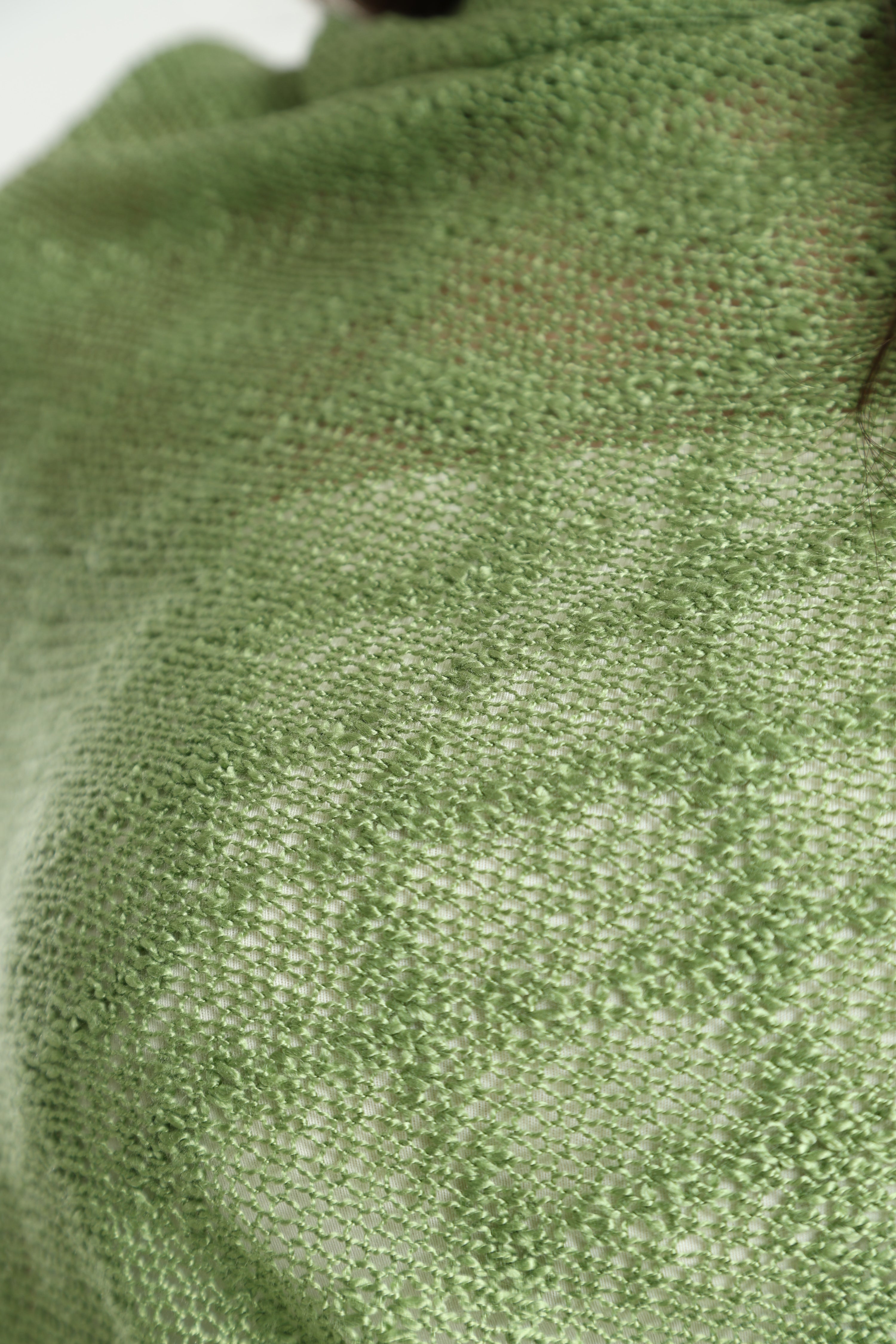 Poncho in maglia fine - Green