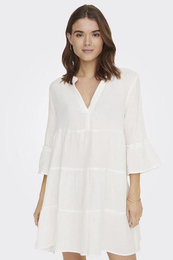 Mini abito in mussola Thyra Peplon - Cloud Dancer