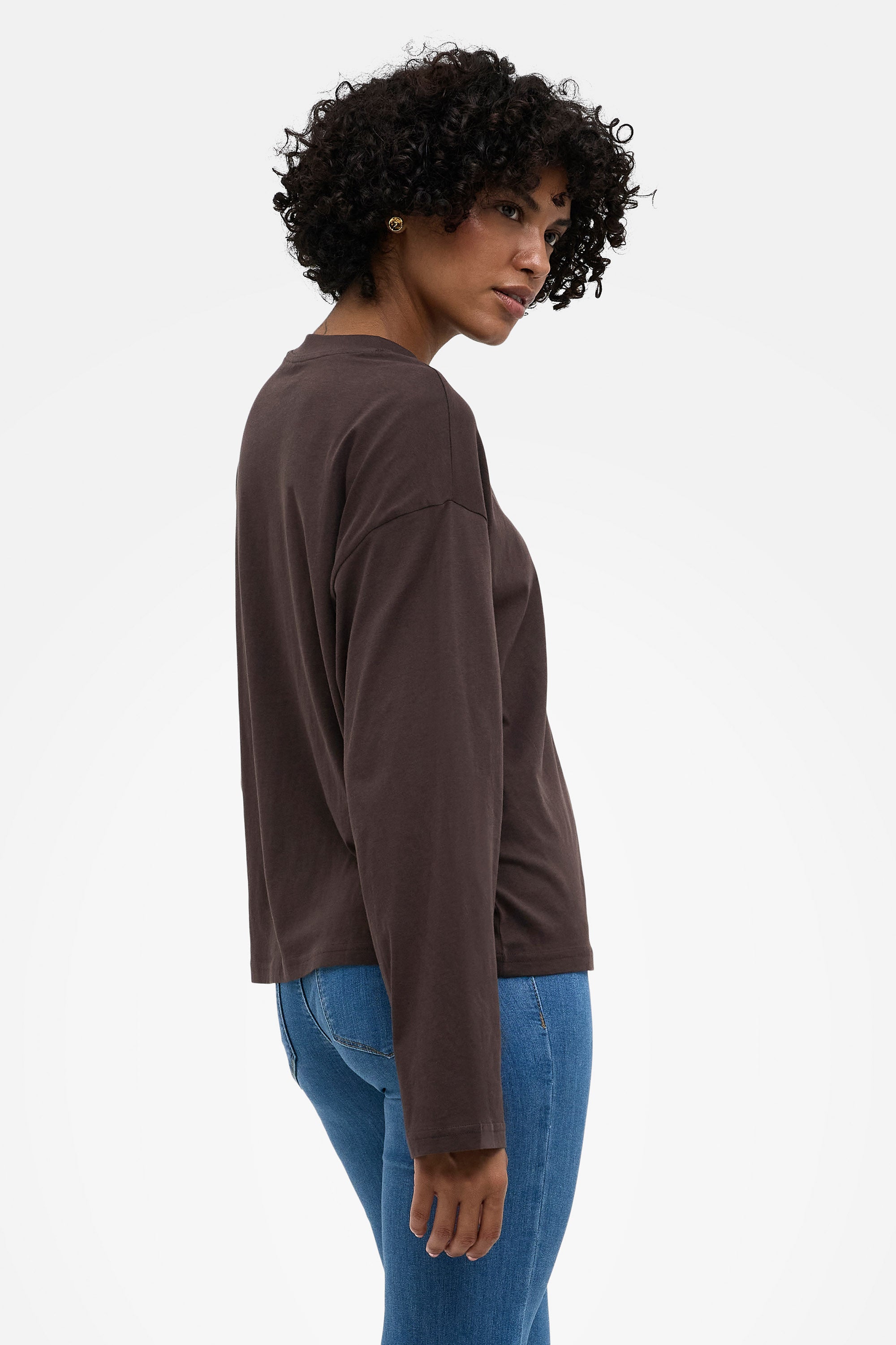 ONLHAPPY Langarmshirt - Coffee Bean