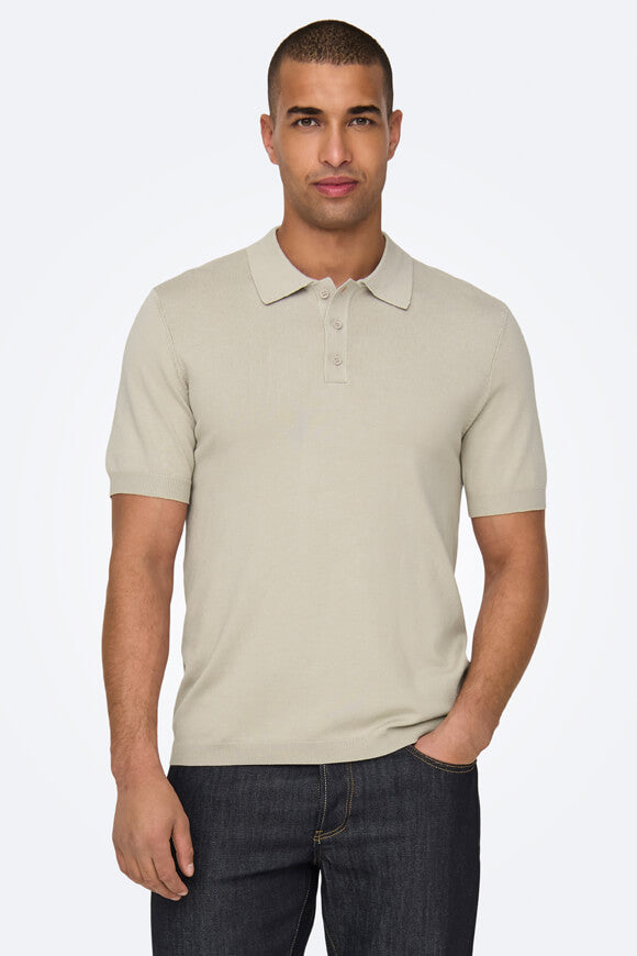 Wyler knitted polo shirt - Silver Lining