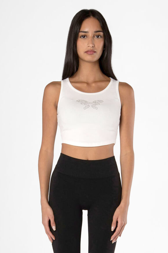 Ribbed crop tank top - Offwhite