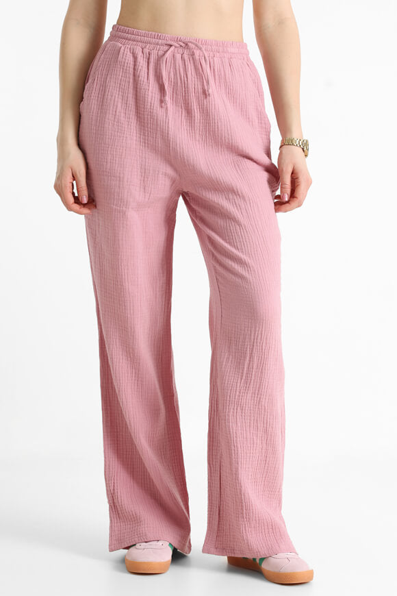 Pantalon large en mousseline - vieux rose