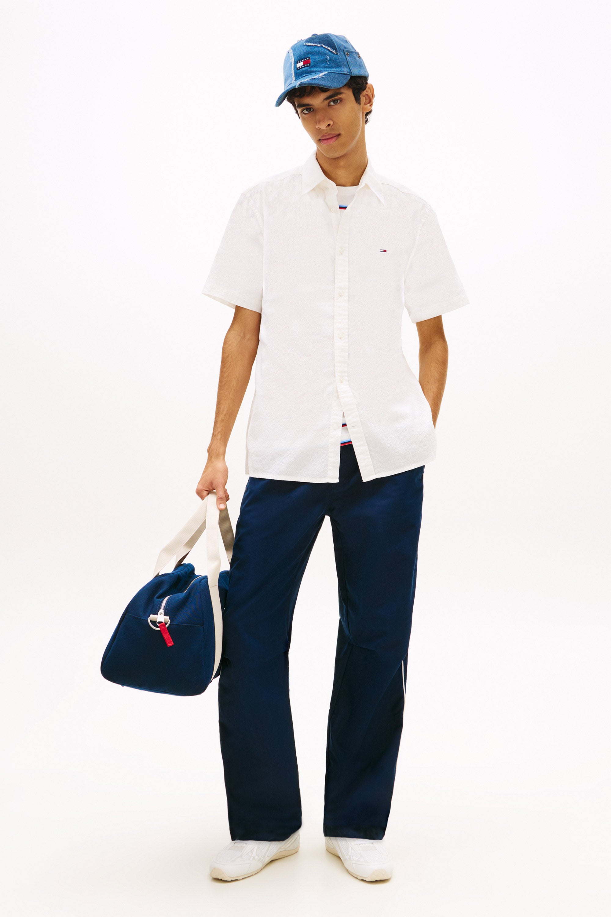 Seersucker Hemd - Ancient White