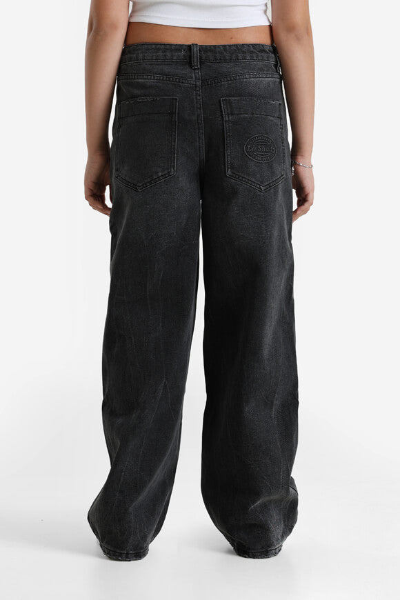 Baggy Fit Jeans - Used Schwarz