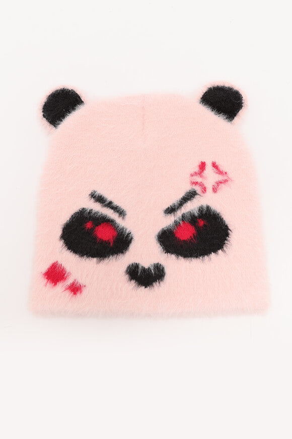 Hairy Beanie - Pink + Schwarz