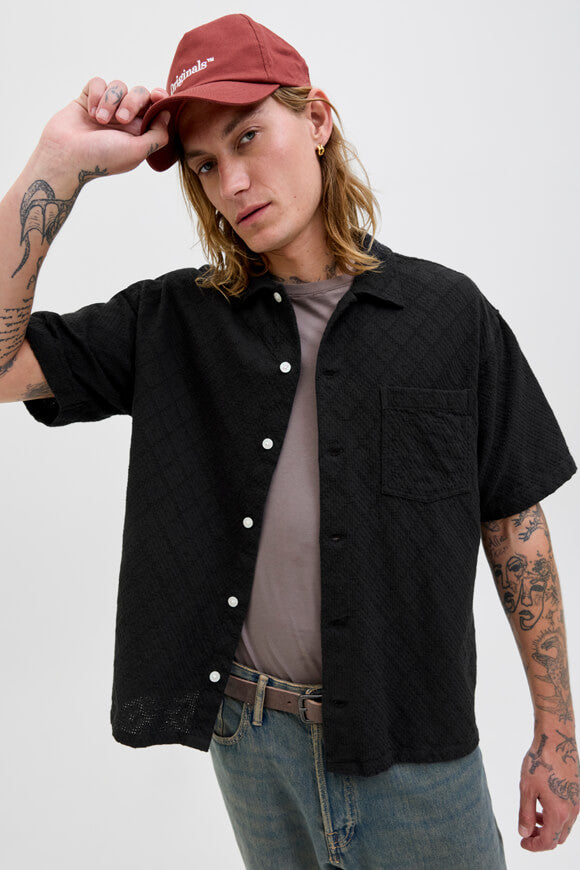 JORTAVIRA Camicia oversize strutturata - Nero