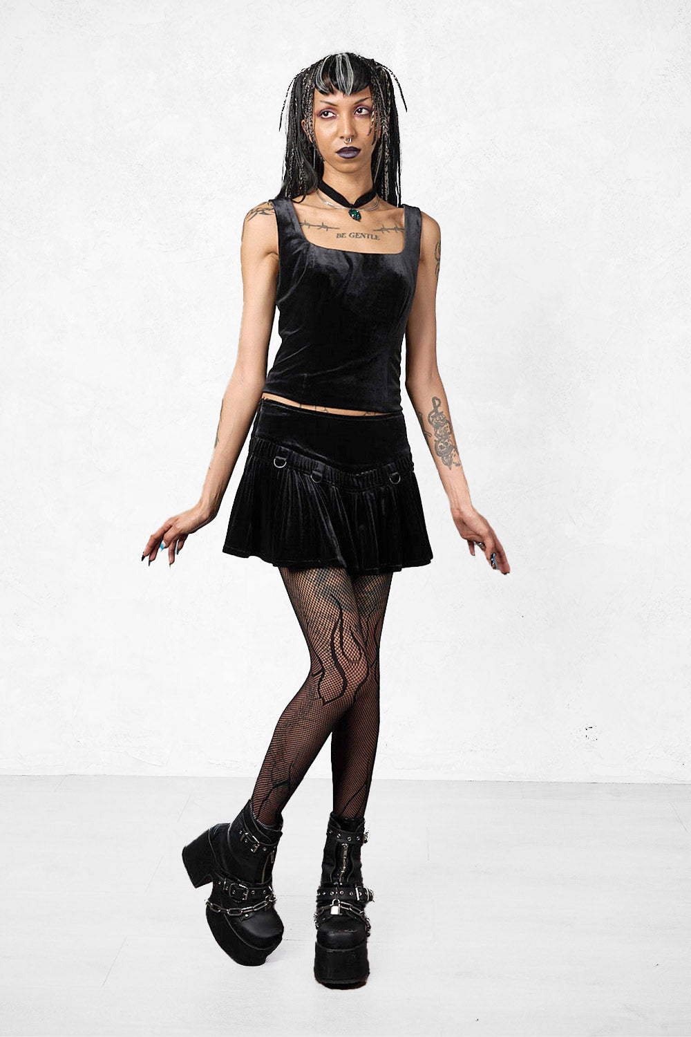 Mini jupe en velours - Black