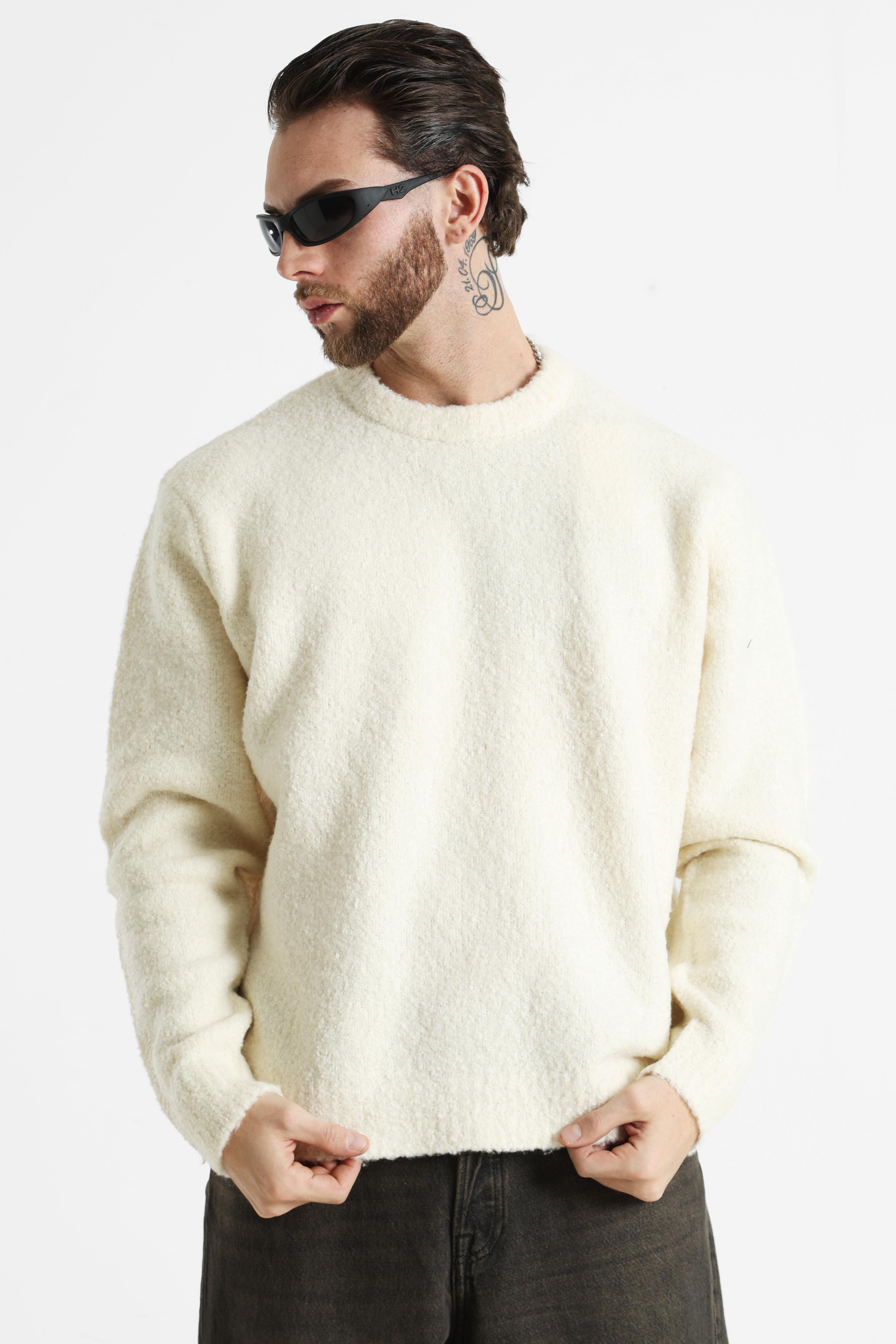 JORMEADOWS pull en tricot bouclé - Sea Salt