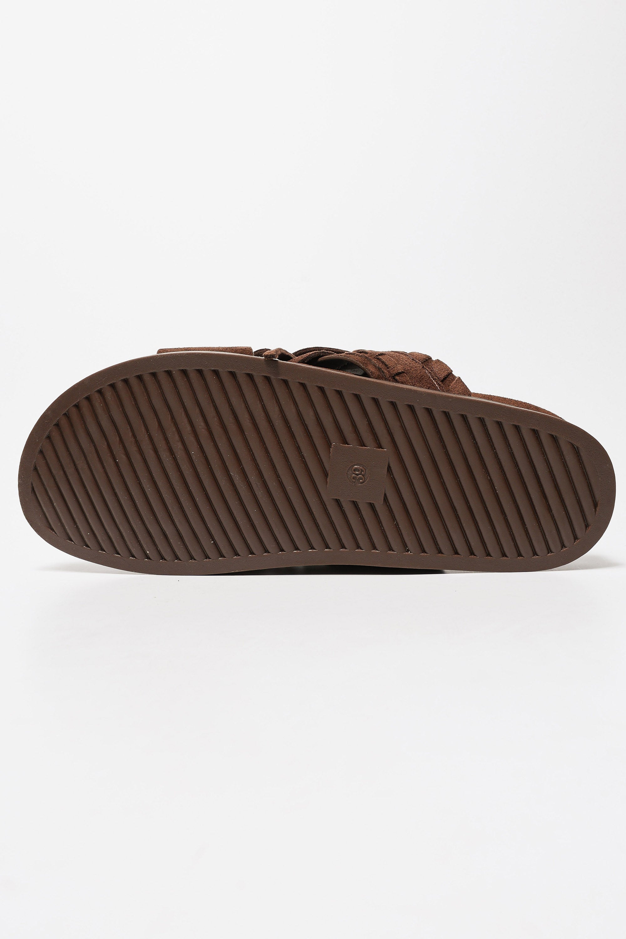 Fringed slides - Dark Brown