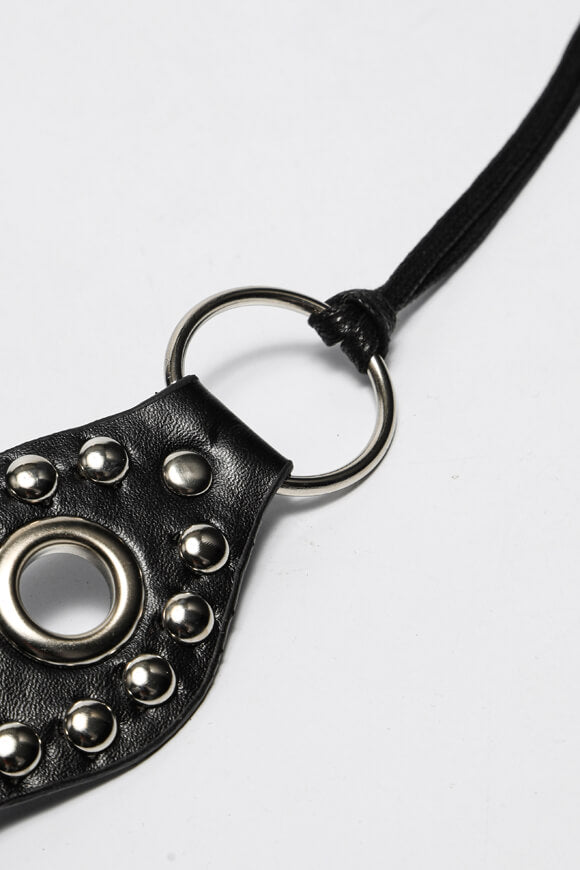 High-waisted belt - Black + Silver
