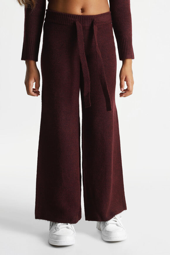 Wide leg knitted trousers - Bordeaux