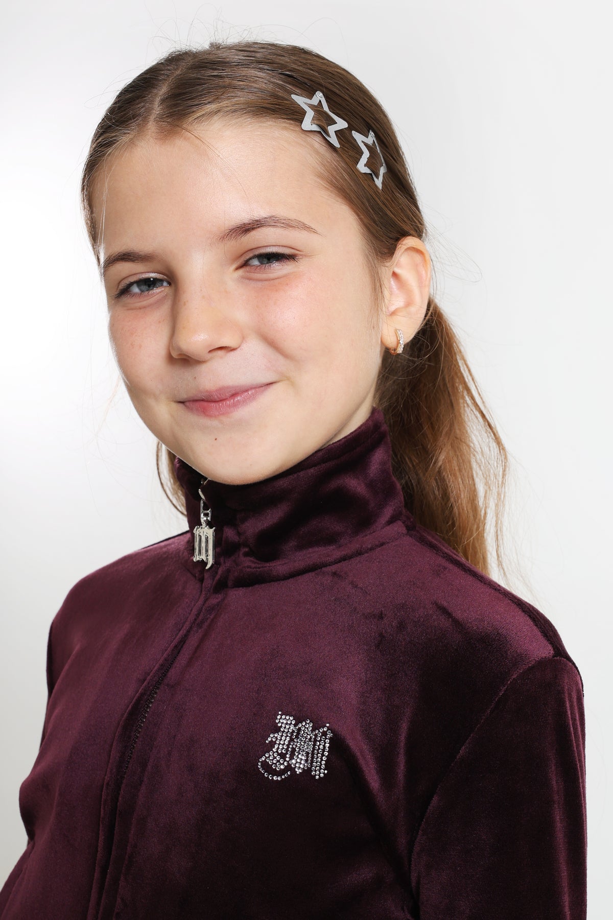 Veste courte en velours - Aubergine