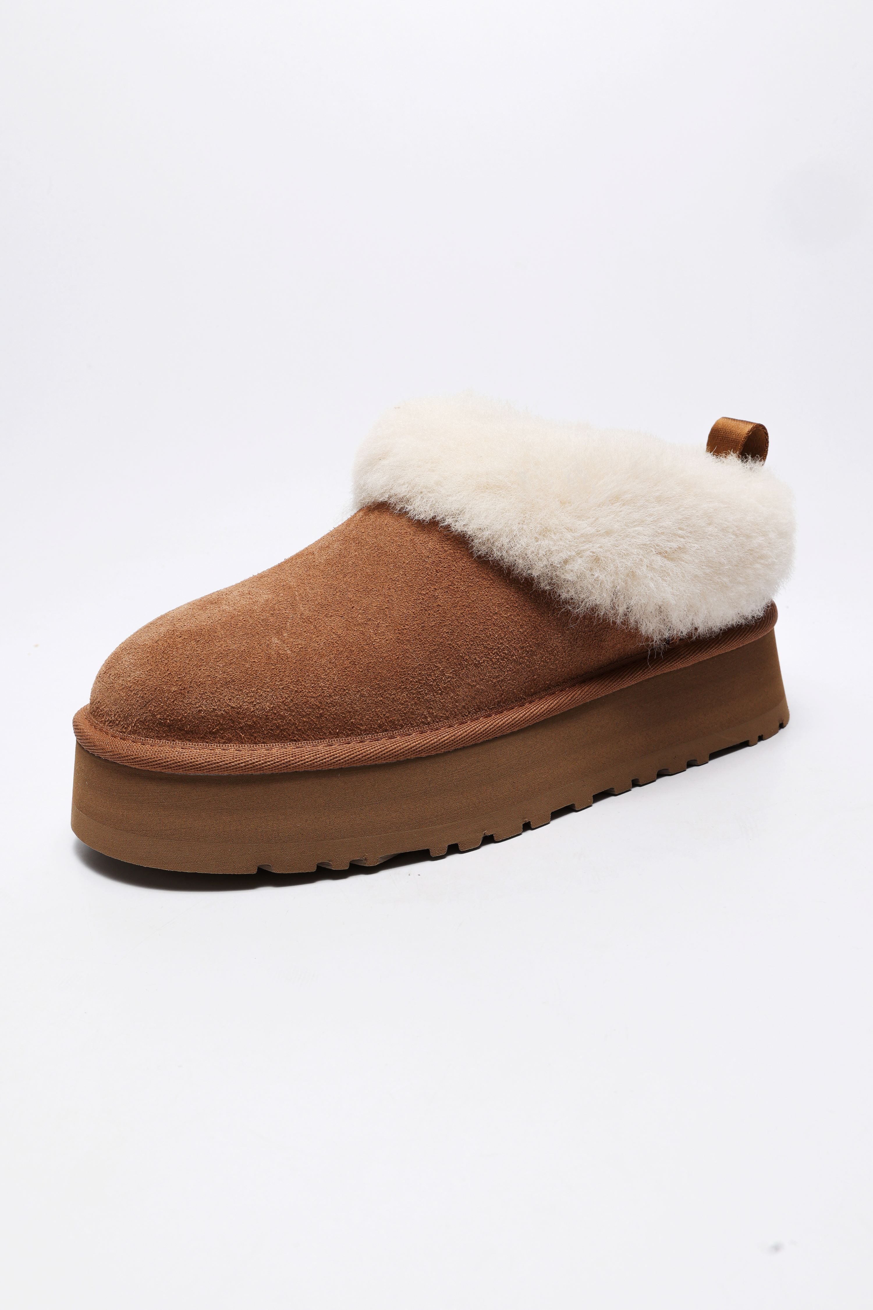 Tazzelle slippers plateau doublés - Chestnut