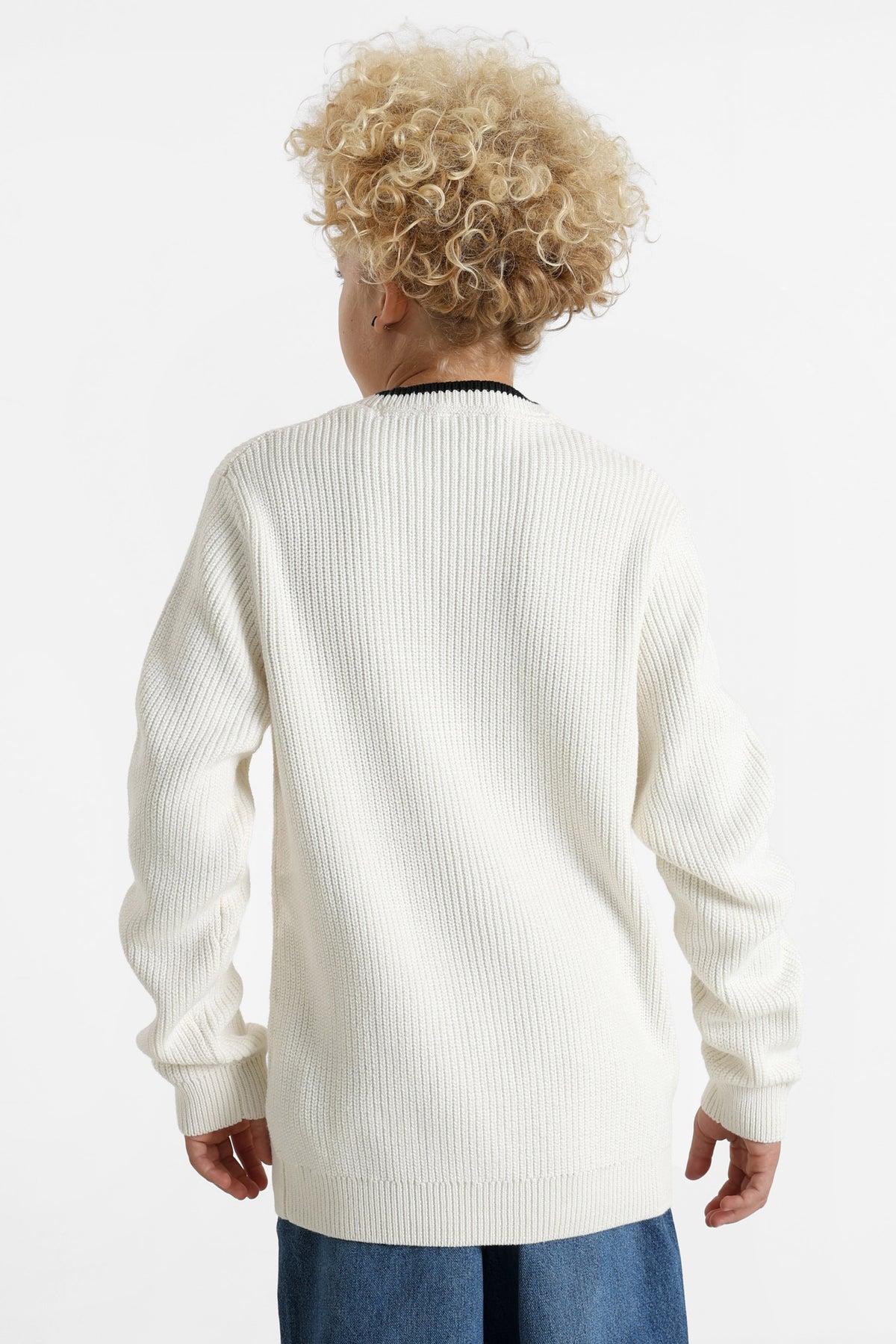 Dray Strickpullover - Offwhite + Black