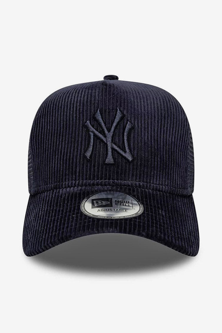 Casquette trucker en velours côtelé / snapback - Dark Navy
