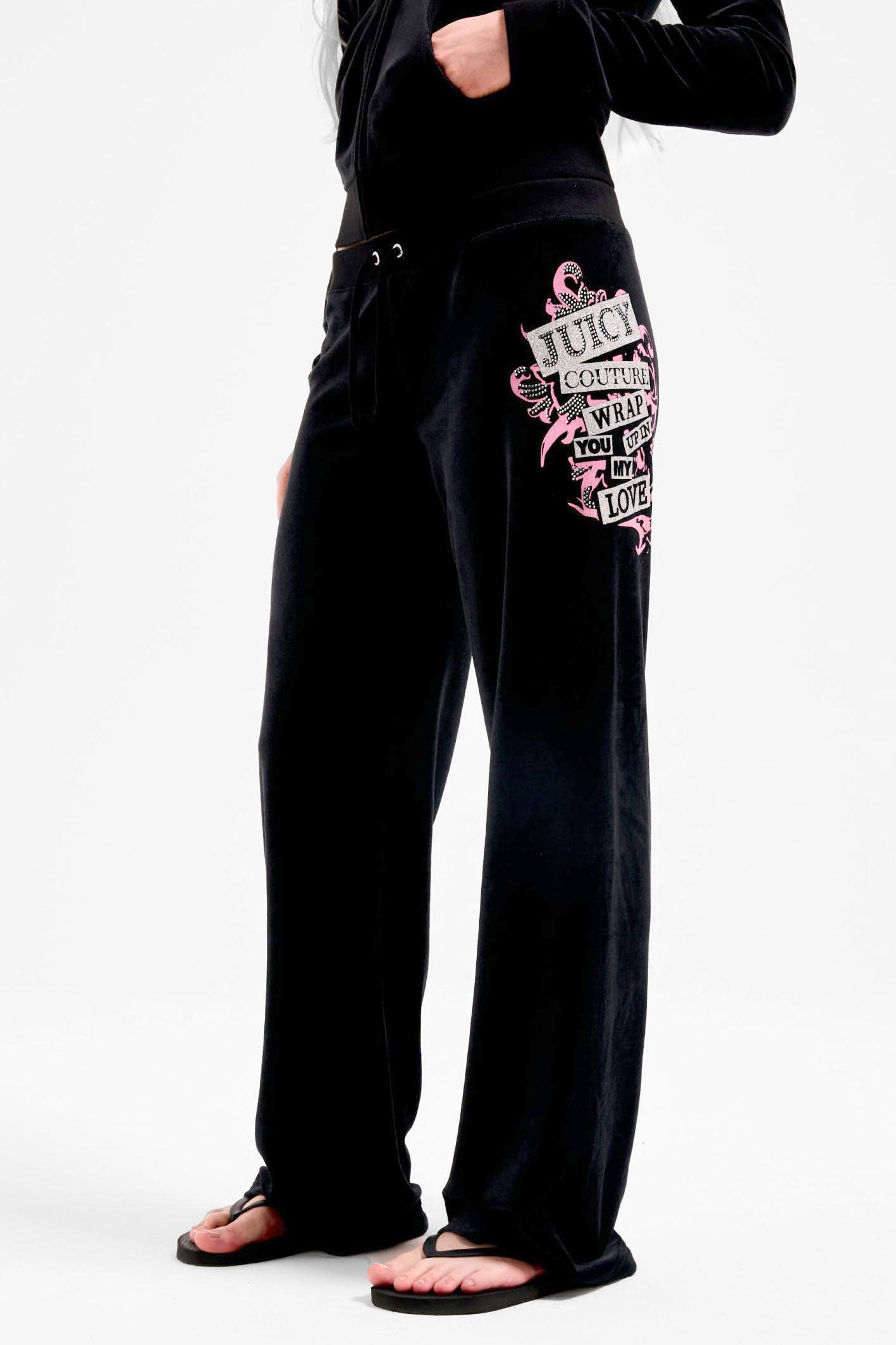 Samt Flare-Hose - Black