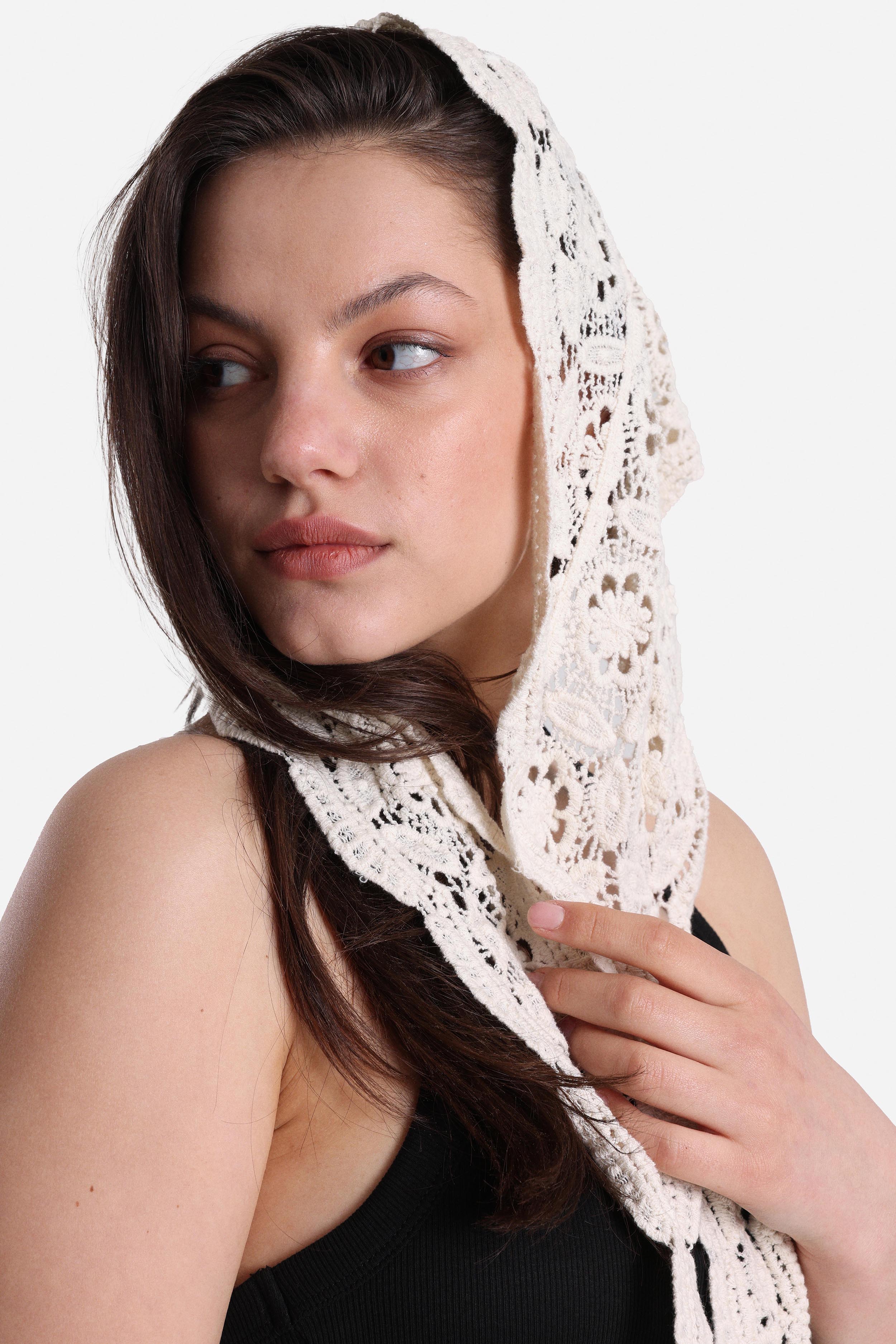 Sciarpa in crochet - Cream