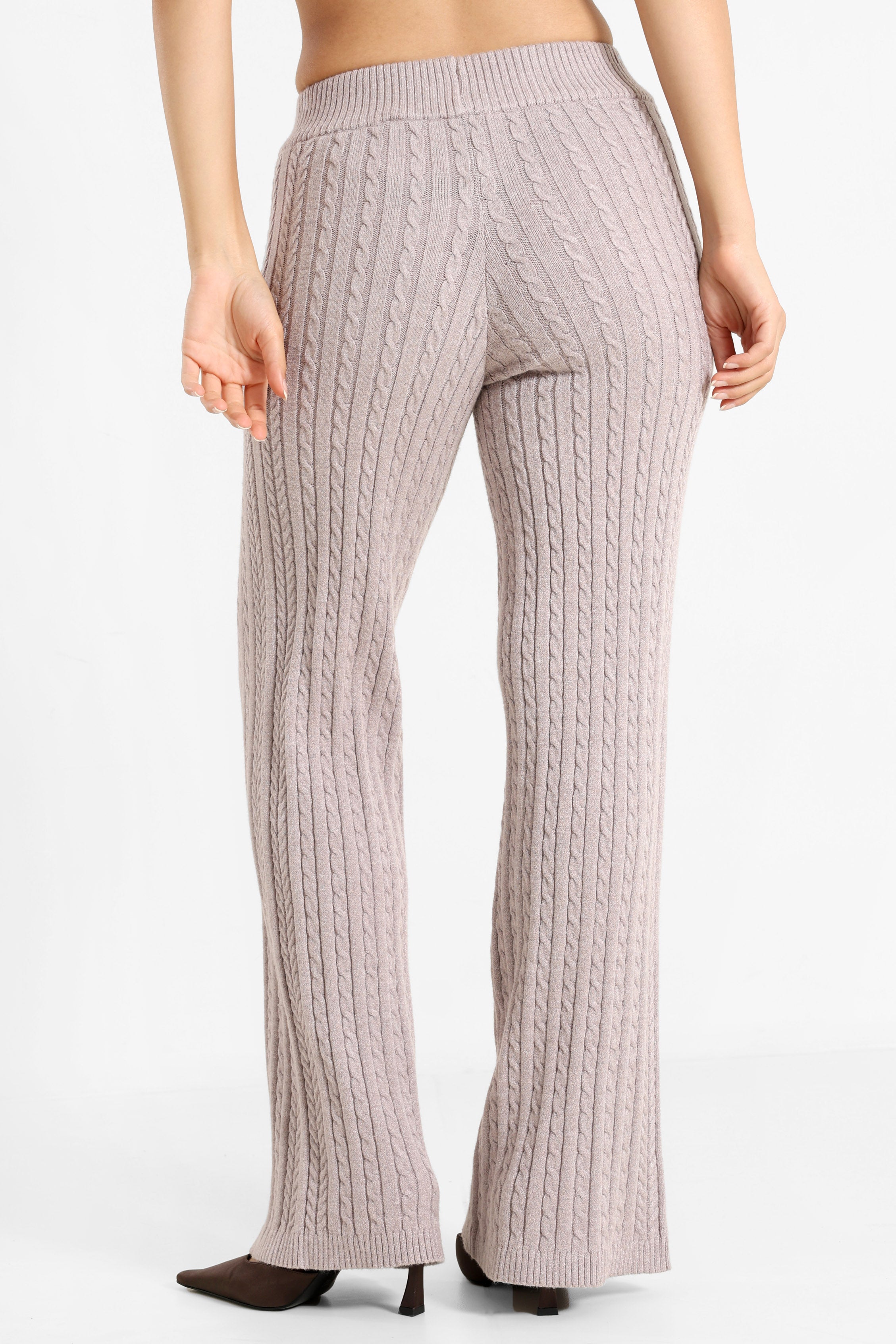 Strickhose - Taupe meliert