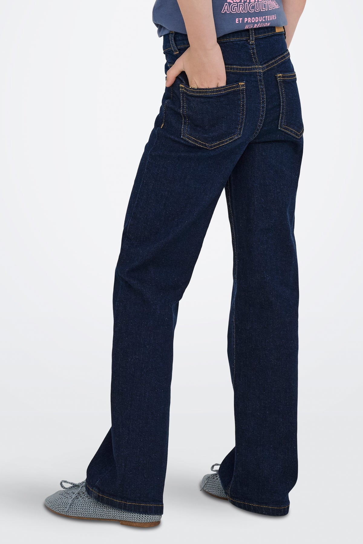 KODJUICY Wide Leg Jeans - Dark Blue Denim